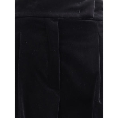 Black Cotton Casual Pants