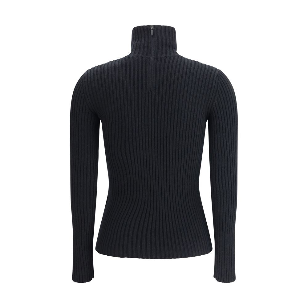 Black Wool Long Sleeve T-Shirt