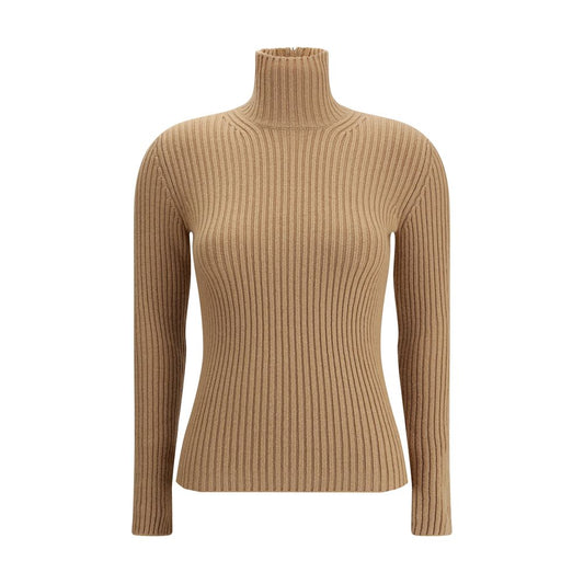 Beige Wool Long Sleeve T-Shirt