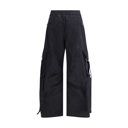 Black Cotton Cargo Pants