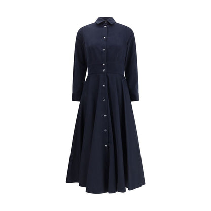 Blue Cotton Casual Dress