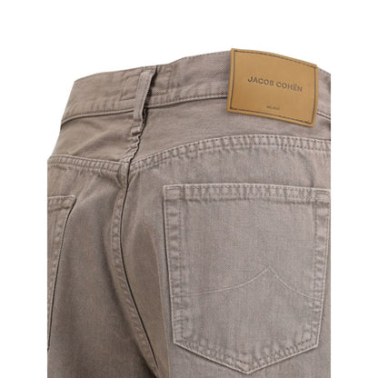 Brown Cotton Relaxed Fit Jeans