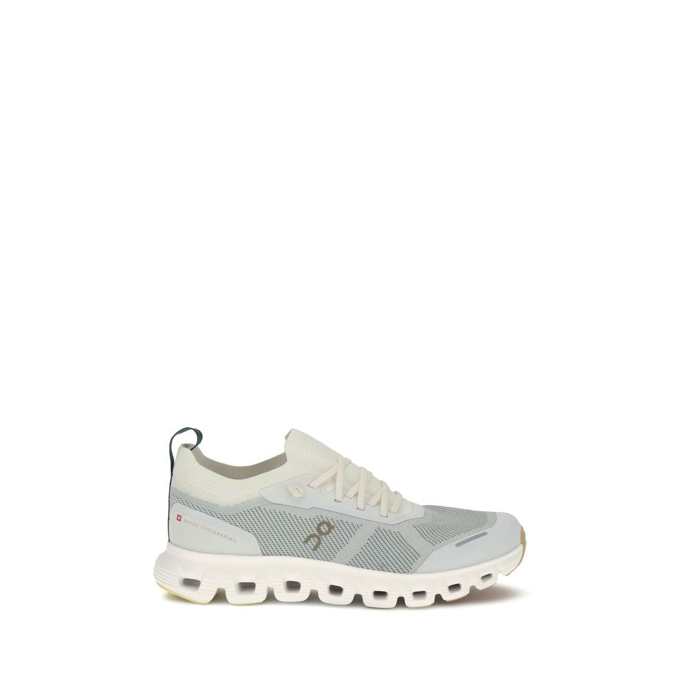 White Polyester Athletic Sneakers