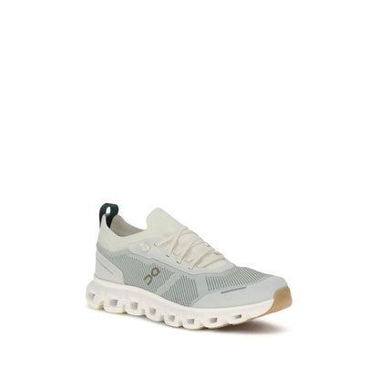 White Polyester Athletic Sneakers