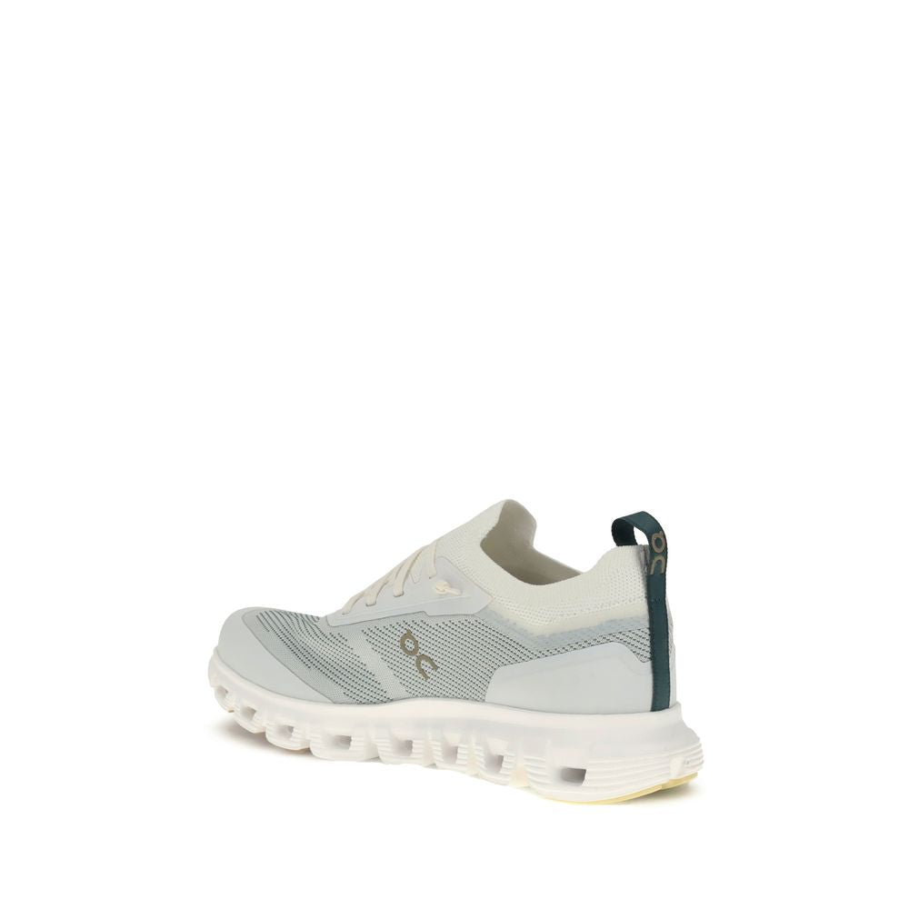White Polyester Athletic Sneakers
