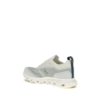 White Polyester Athletic Sneakers