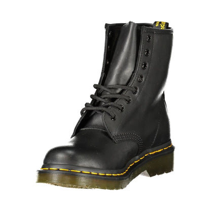 Black Leather Unisex Ankle Boot