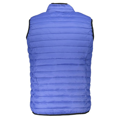 Blue Polyamide Sleveless Jacket