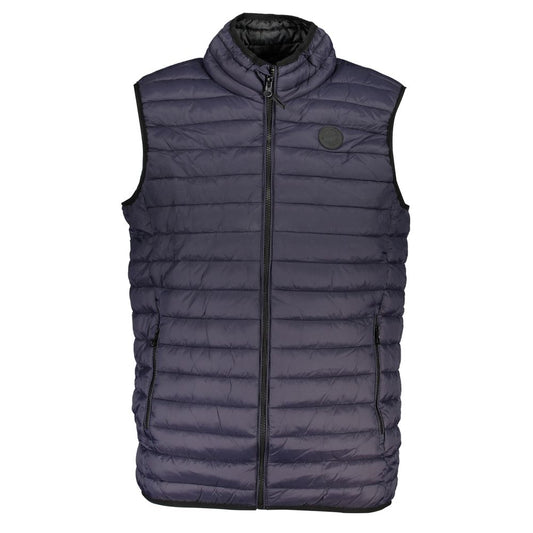 Blue Polyamide Sleveless Jacket