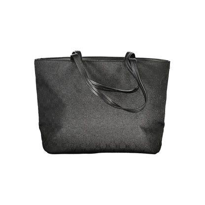 Black Polyester Women Handbag