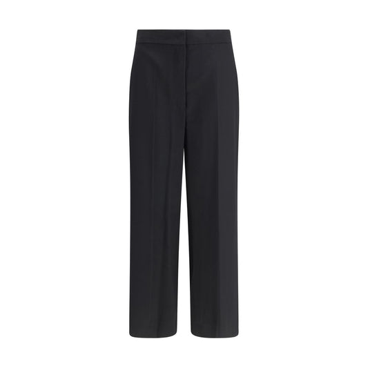 Black Fleece Wool Casual Pants