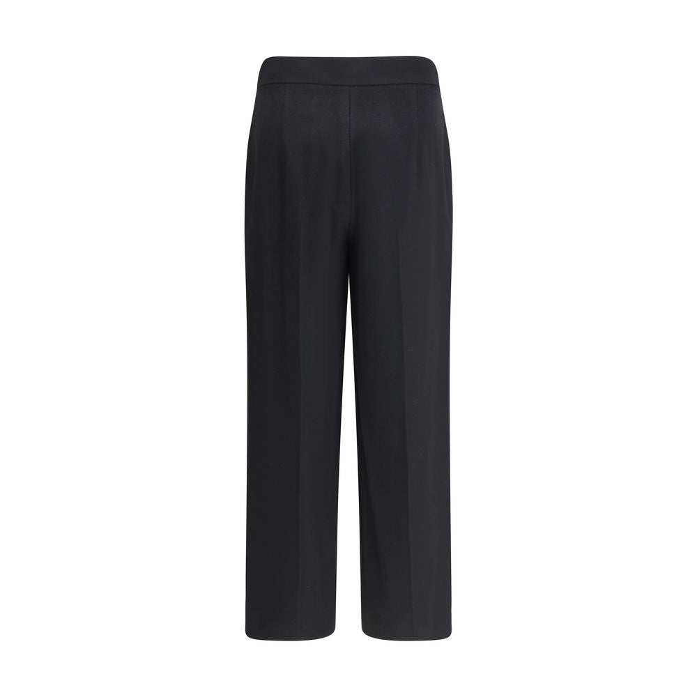 Black Fleece Wool Casual Pants
