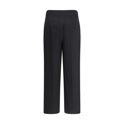 Black Fleece Wool Casual Pants