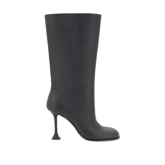 Black Calfskin High Heel Boots