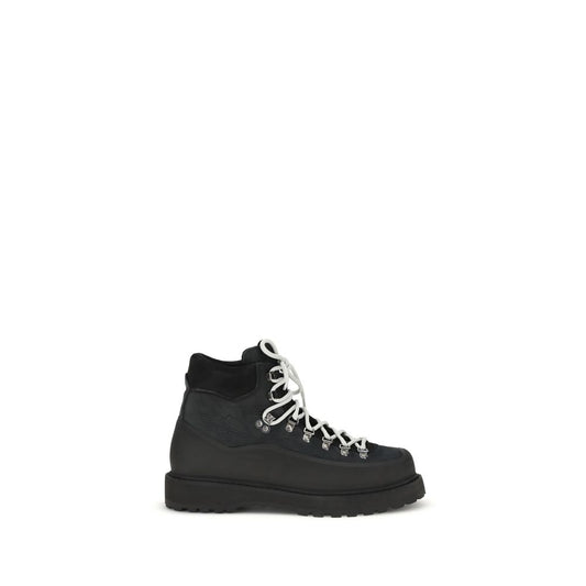 Black Calf Leather Bos Taurus Lace-Up Boots