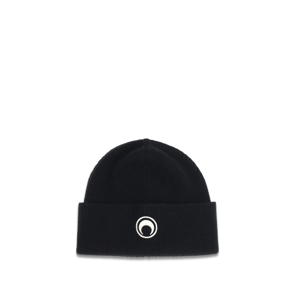 Black Merino Wool Beanie