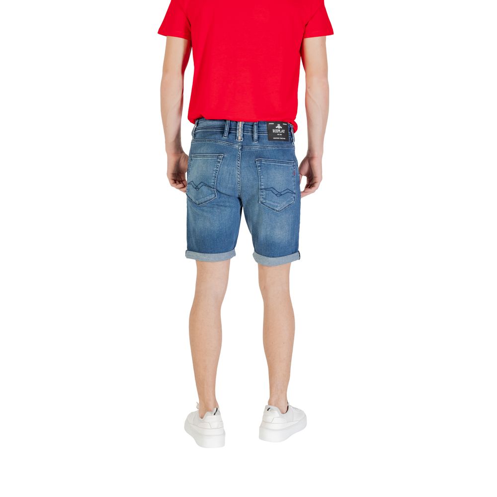 Blue Cotton Bermuda Shorts