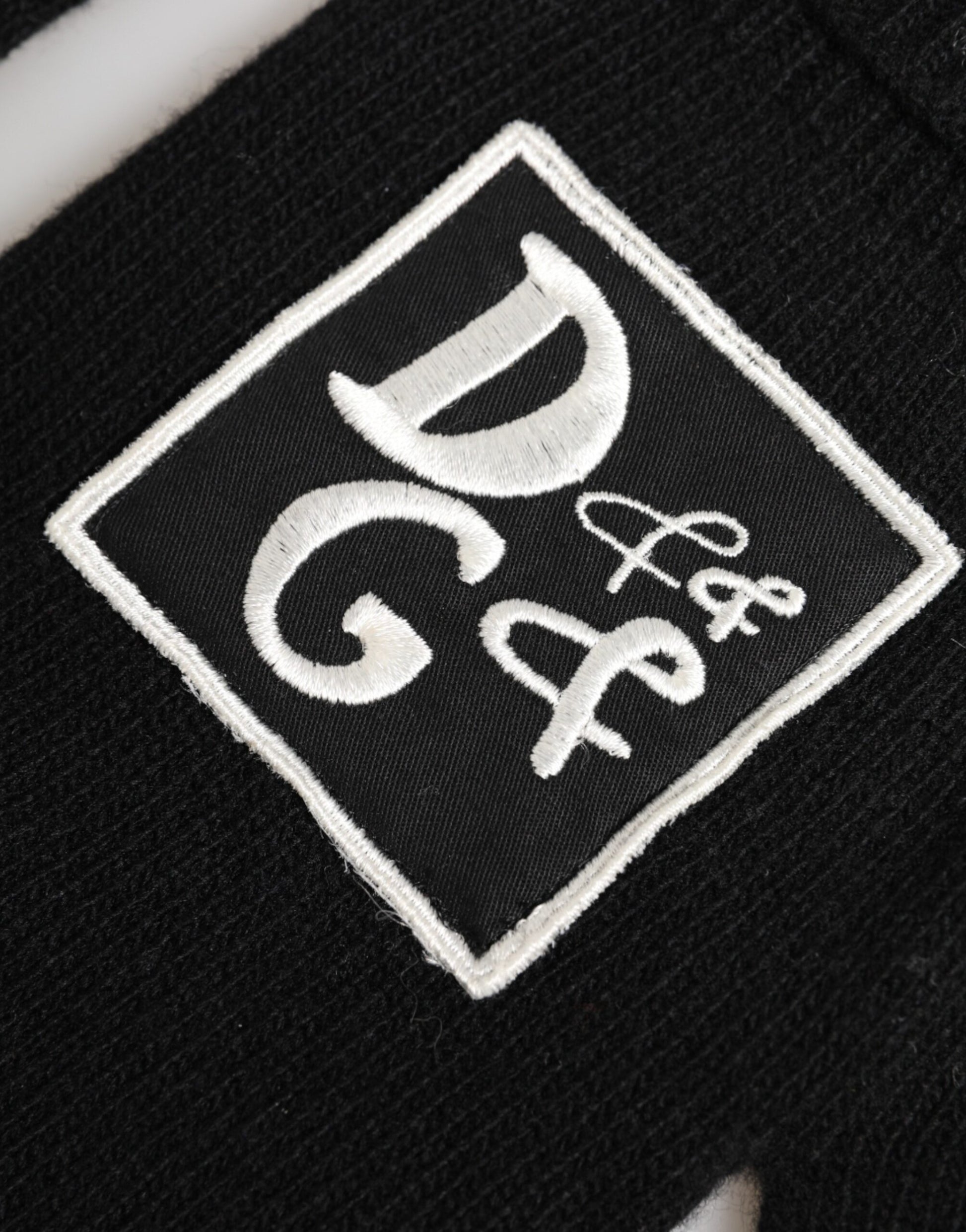 Black Virgin Wool Knit Hands Mitten Men Gloves