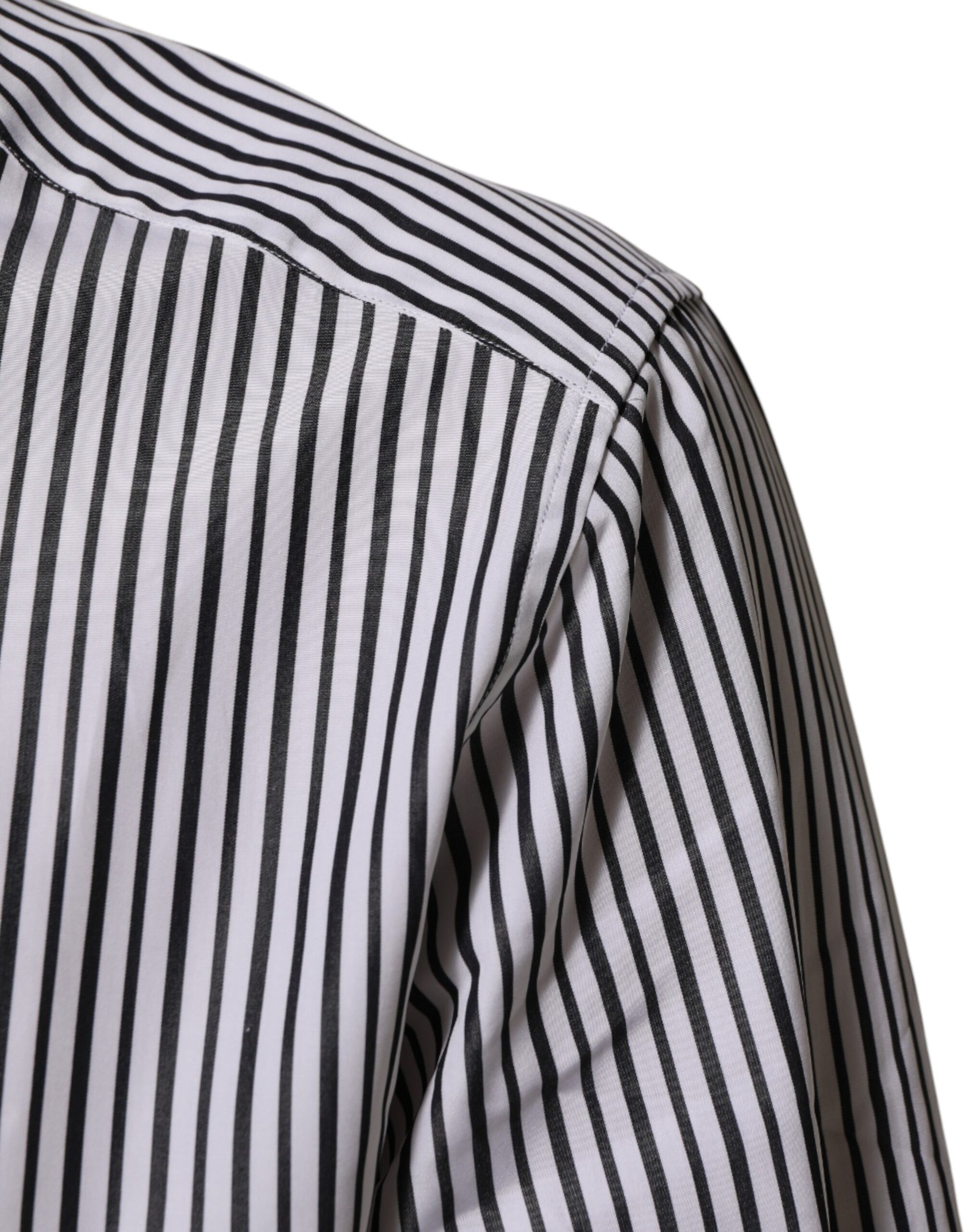 Black White Stripes Men GOLD Dress Shirt