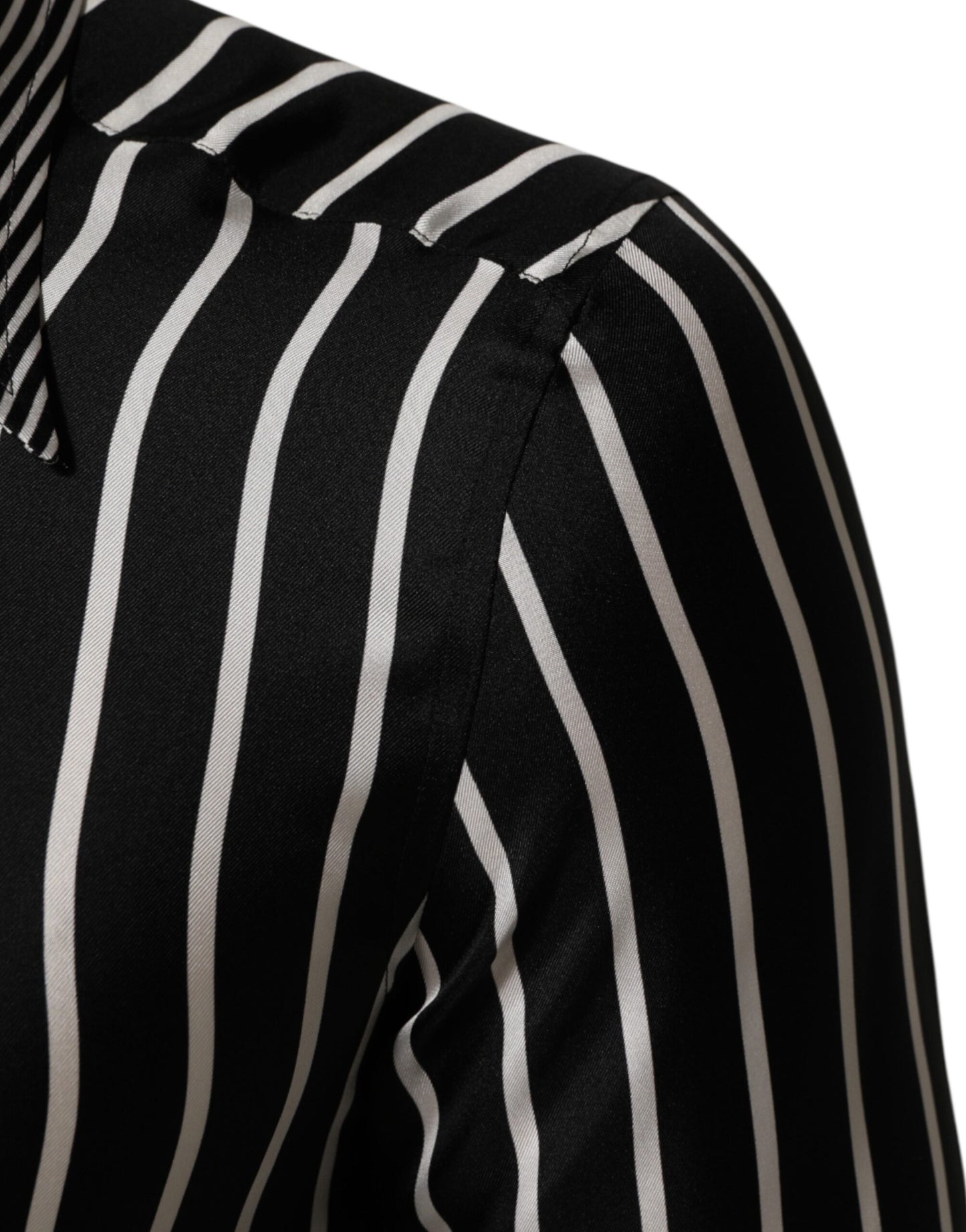 Black White Stripes Men MARTINI Dress Shirt