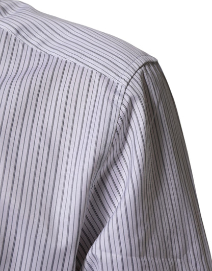 White Stripes Long Sleeves GOLD Dress Shirt