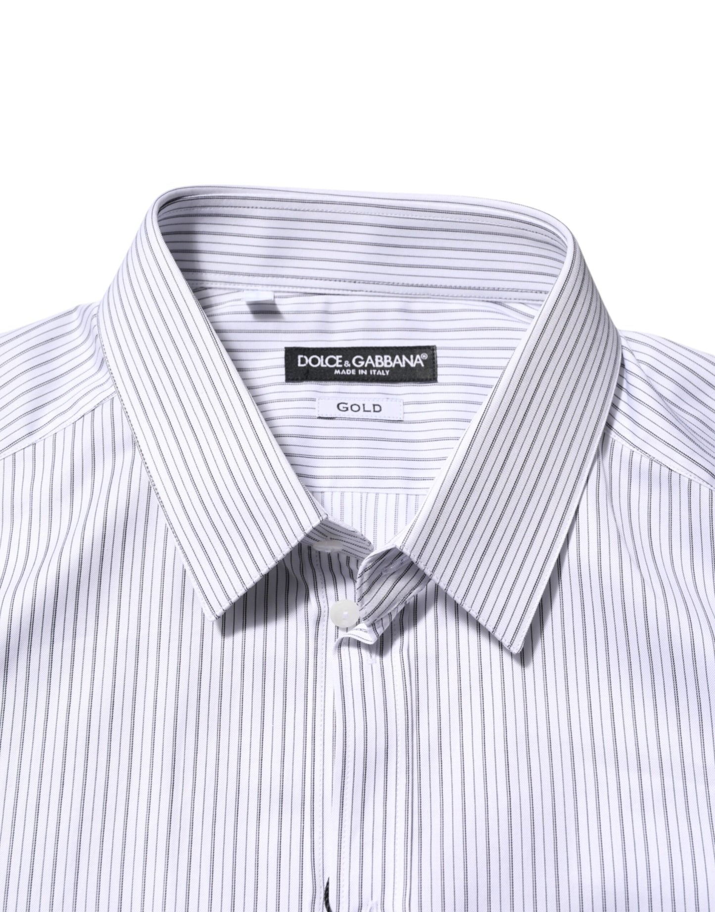 White Stripes Long Sleeves GOLD Dress Shirt