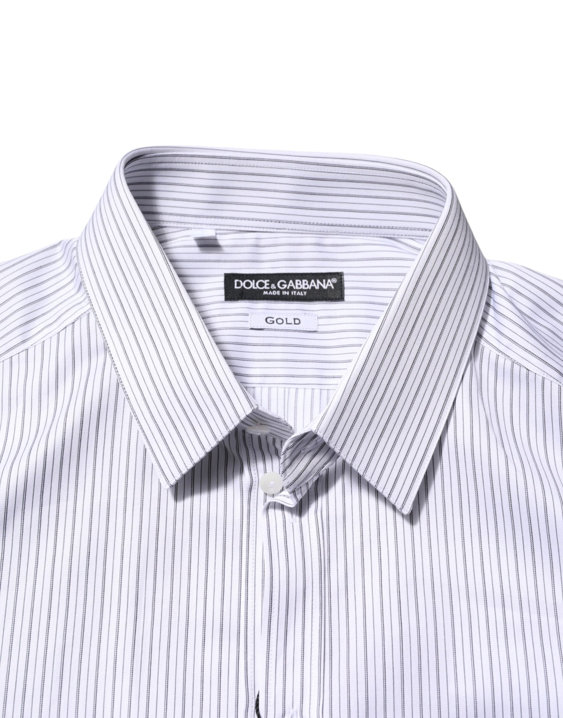White Stripes Long Sleeves GOLD Dress Shirt