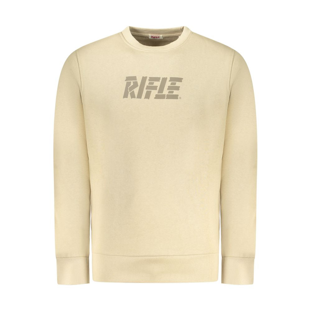 Beige Cotton Men Sweatshirt