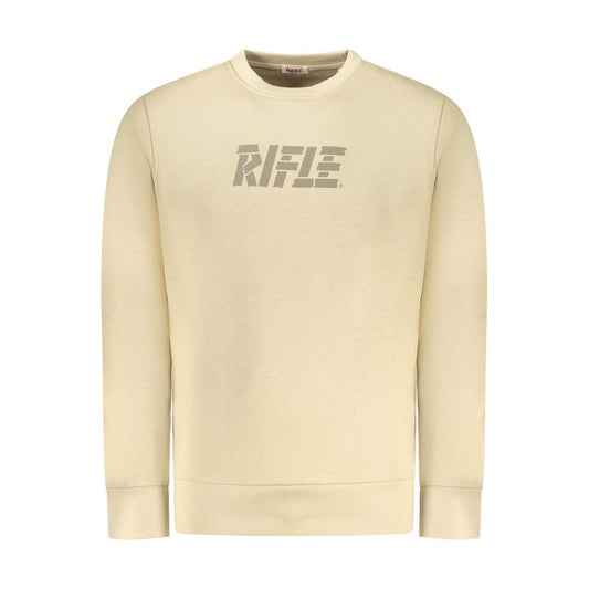 Beige Cotton Men Sweatshirt