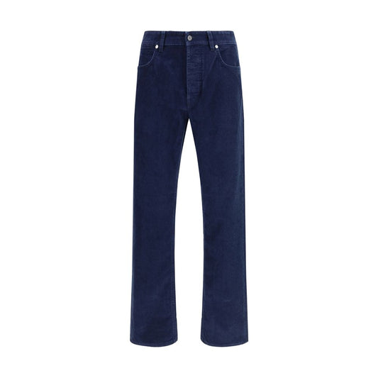 Blue Cotton Straight-Leg Jeans