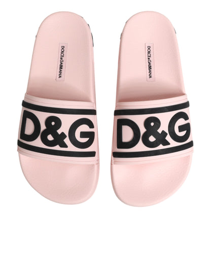 Pink Rubber Slides Sandals Beachwear Shoes