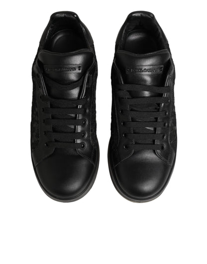 Black Floral Lace Low Top Sneaker Shoes