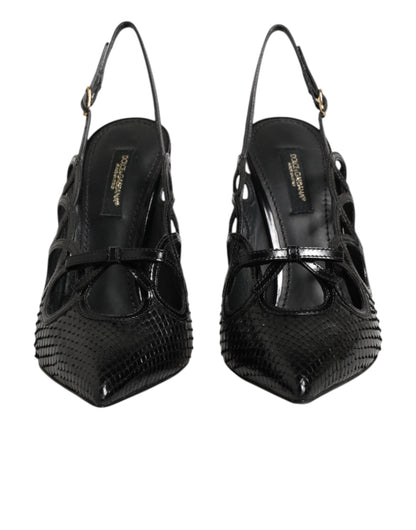 Leather High Heels Slingback Shoes