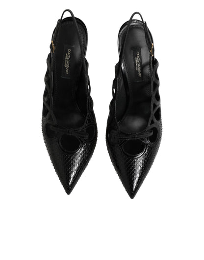 Leather High Heels Slingback Shoes