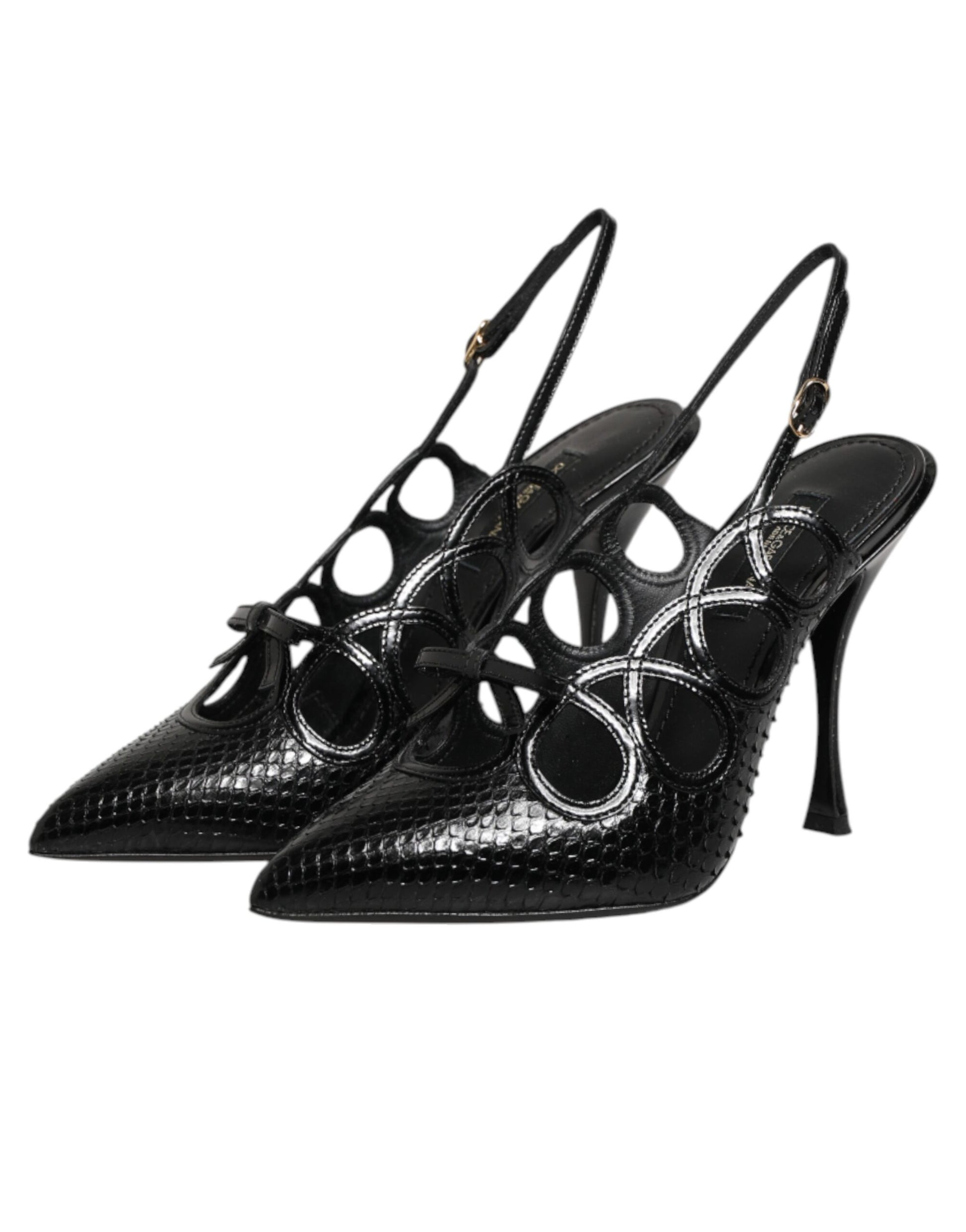 Leather High Heels Slingback Shoes