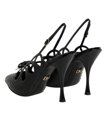 Leather High Heels Slingback Shoes