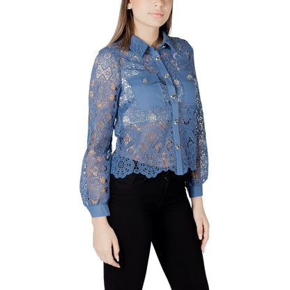 Blue Polyester Blouse