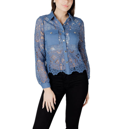 Blue Polyester Blouse