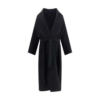 Black Fleece Wool Coat