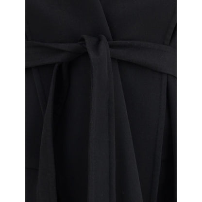 Black Fleece Wool Coat