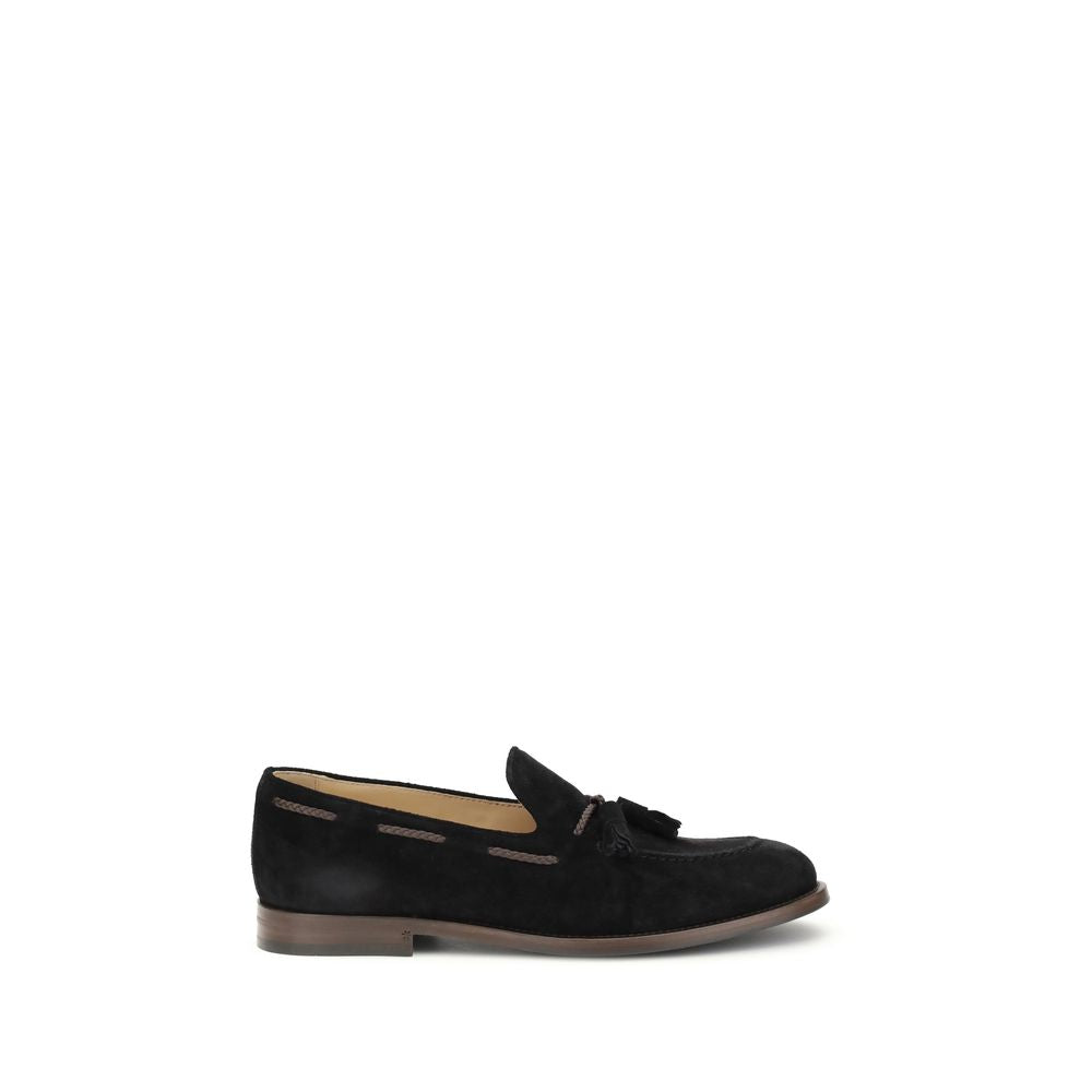 Black Calf Leather Bos Taurus Slip-On Loafers