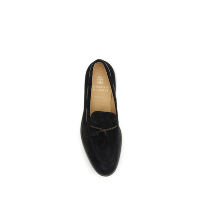 Black Calf Leather Bos Taurus Slip-On Loafers