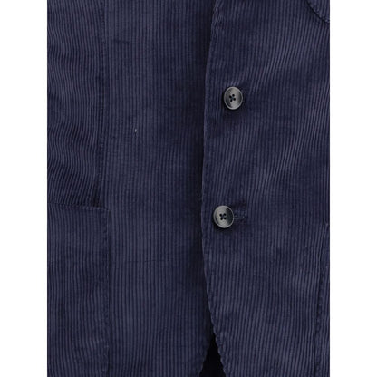 Blue Cotton Two-Piece Suit