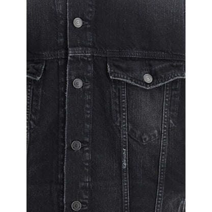 Black Cotton Denim Jacket