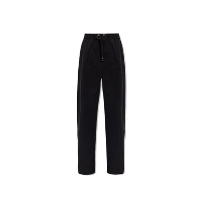 Black Cotton Casual Pants