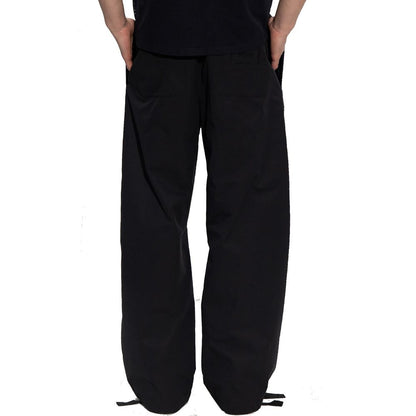 Black Cotton Casual Pants