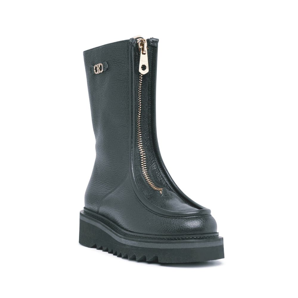 Black Calfskin Boots