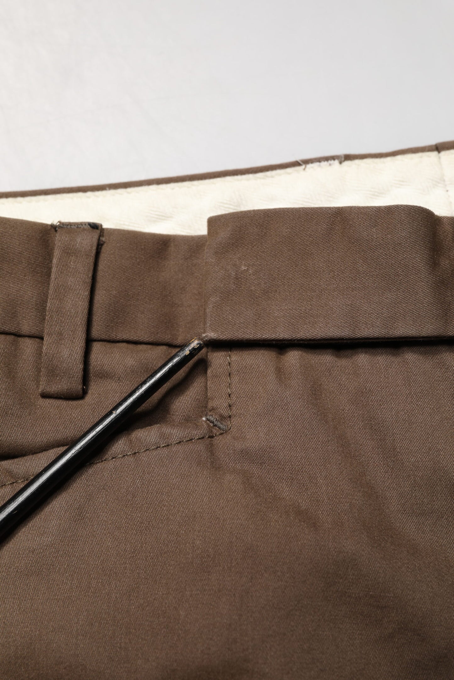 Brown Straight Cut Mid Waist Chino Men Trouser Pants