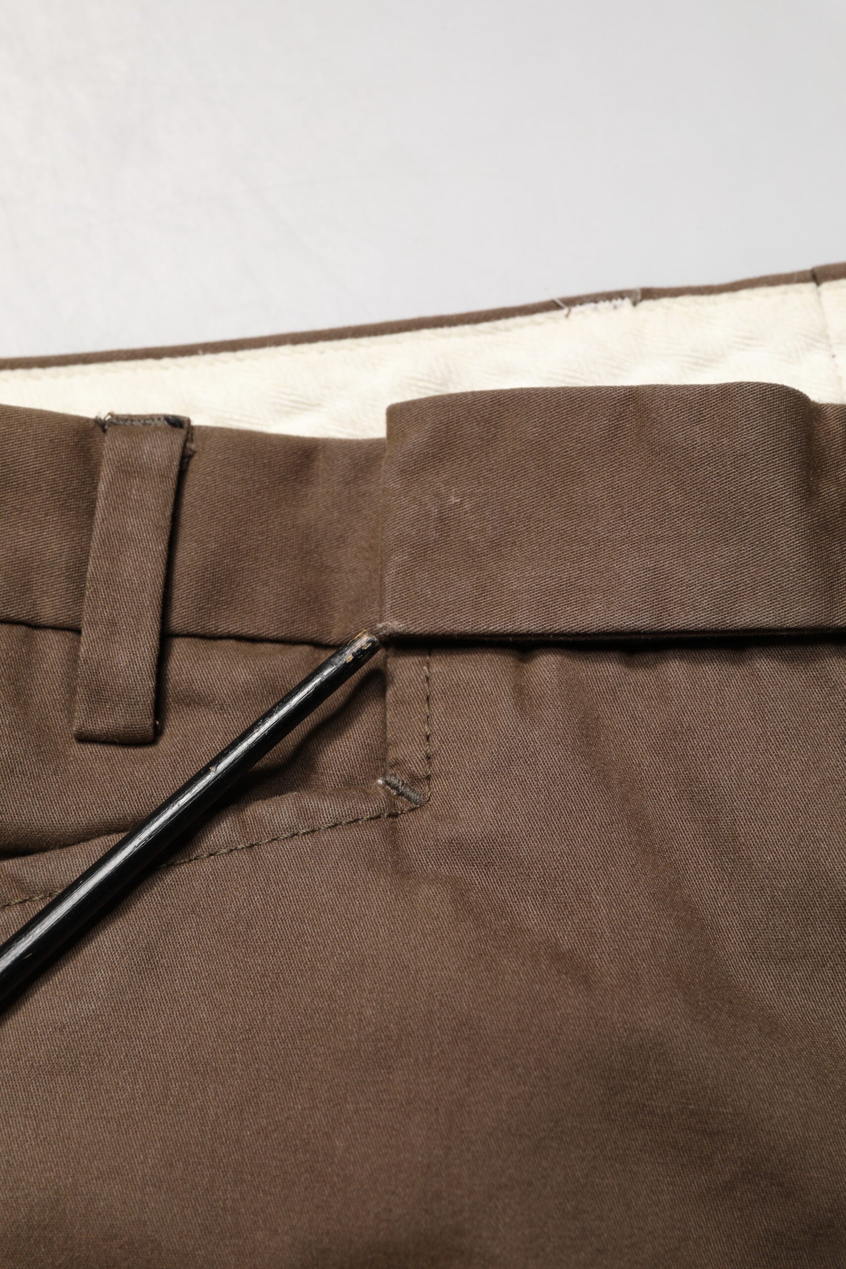 Brown Straight Cut Mid Waist Chino Men Trouser Pants