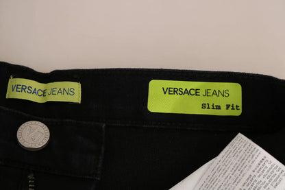 Dark Black Dora Slim Fit Denim Pants